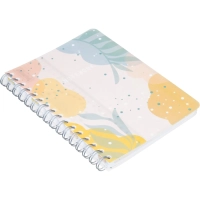 Бизнес-тетрадь 120л,клетка,А5 Flora 1,пласт.обл,серебр.спир,3раздел,линейка