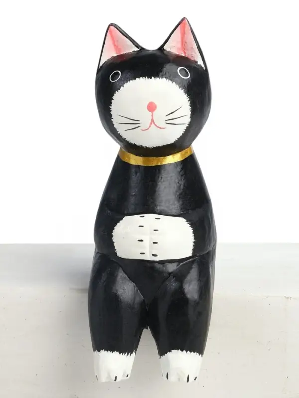Сувенир &laquo;Кот сидячий&raquo;, 5&times;6&times;15 см, дерево, чёрный