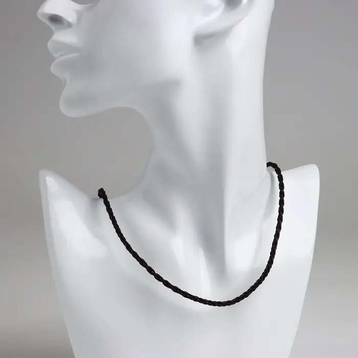 Шнурок вощёный кожаный d=3 мм, L=45 см, коричневый, косичка Шнурок вощёный кожаный d=3 мм, L=45 см, коричневый, косичка