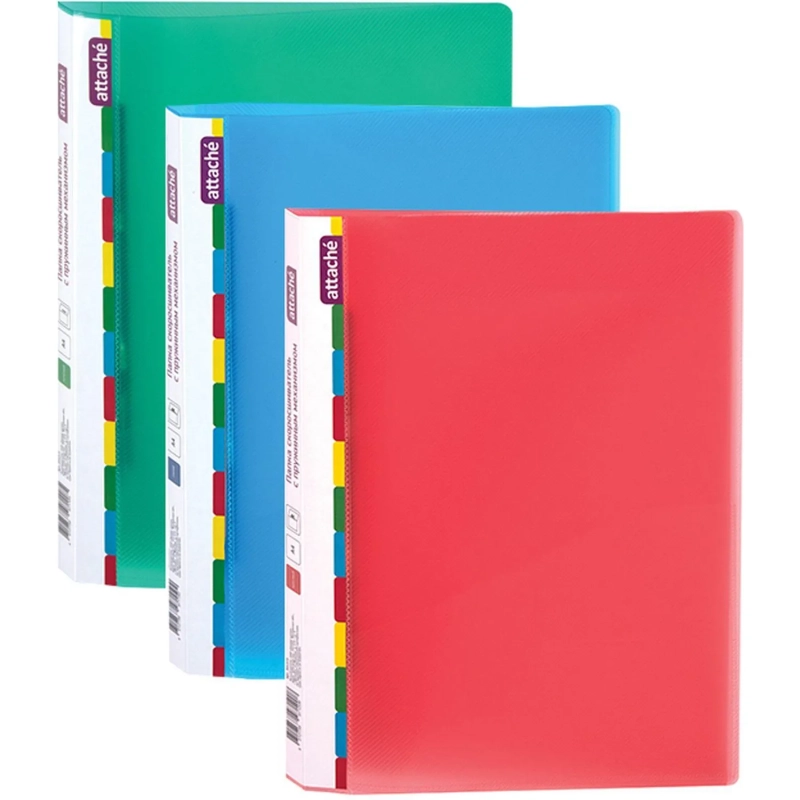 Скоросшиватель пластиковый с пруж.мех. Attache Diagonal красный