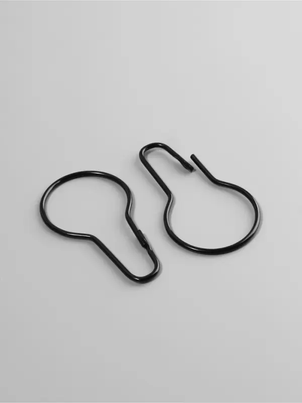 Крючок для штор, 6.8&times;3.8&times;0.2 см, 20 шт., чёрный