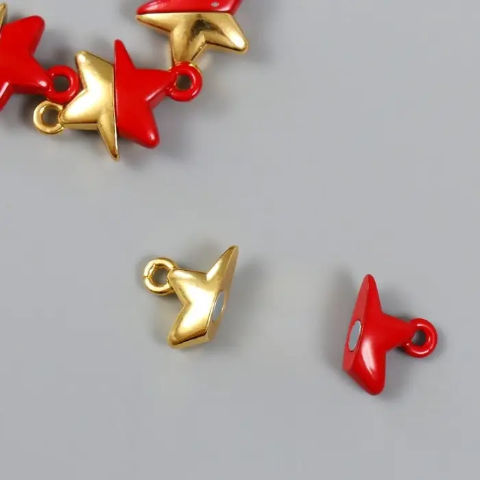 Замок магнитный металл  Замок магнитный металл "Звёздочка" золотой и красный 2,2х1,5х0,6 см (набор 2 половинки)