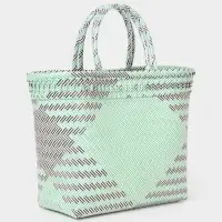 Сумка плетёная, 30&times;15&times;35 см, пластик, бирюзовая с чёрным