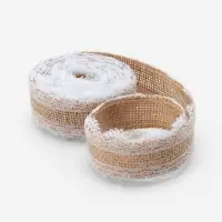 Лента холщовая &laquo;Кружево&raquo;, 37 мм, 4.5&plusmn;0.5 м, белая