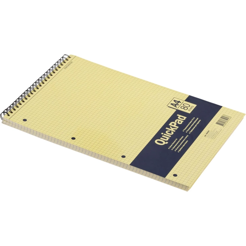 Блокнот 80л,кл,А4,Yellow Pad,спираль,тон.блок 70г/м
