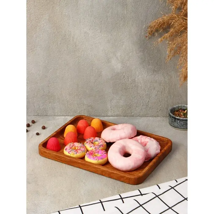 Блюдо - поднос деревянный для сервировки и подачи Adelica &laquo;Арно&raquo;, 25&times;18&times;1.7 см, дуб