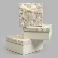 Набор коробок 3 в 1 квадрат (19*19*9,8/17*17*8/15*15*6,5 см) золотой