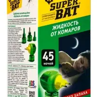 Дополнительный флакон-жидкость от комаров SuperBAT, без запаха, 45 ночей, 30 мл