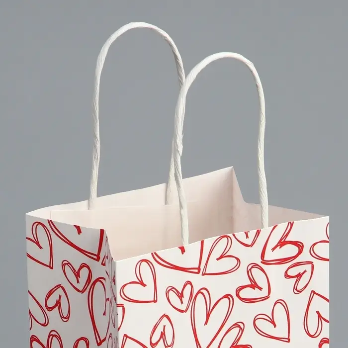 Пакет подарочный крафтовый, упаковка, «Любовь», сердца, 12 х 21 х 9 см Пакет подарочный крафтовый, упаковка, «Любовь», сердца, 12 х 21 х 9 см