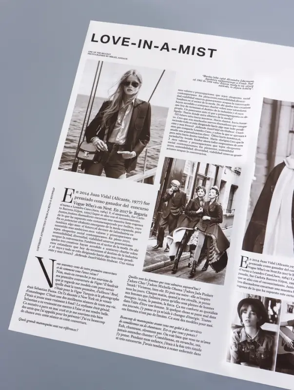 Пленка флористическая для цветов &laquo;Газета моды&raquo; 65 мкм, серая, 50&times;57&plusmn;1 см