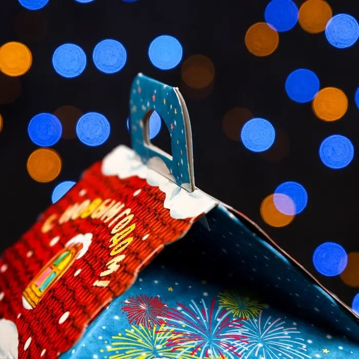 Подарочная коробка «Новогодняя Акварель», упаковка, 12×12×16.8 см