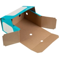 Короб архивный Комус 150 мм микрогофр, выруб.зам. бирюзовый