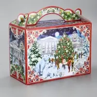 Подарочная новогодняя коробка «На катке», для сладких подарков, 25×12×24 см