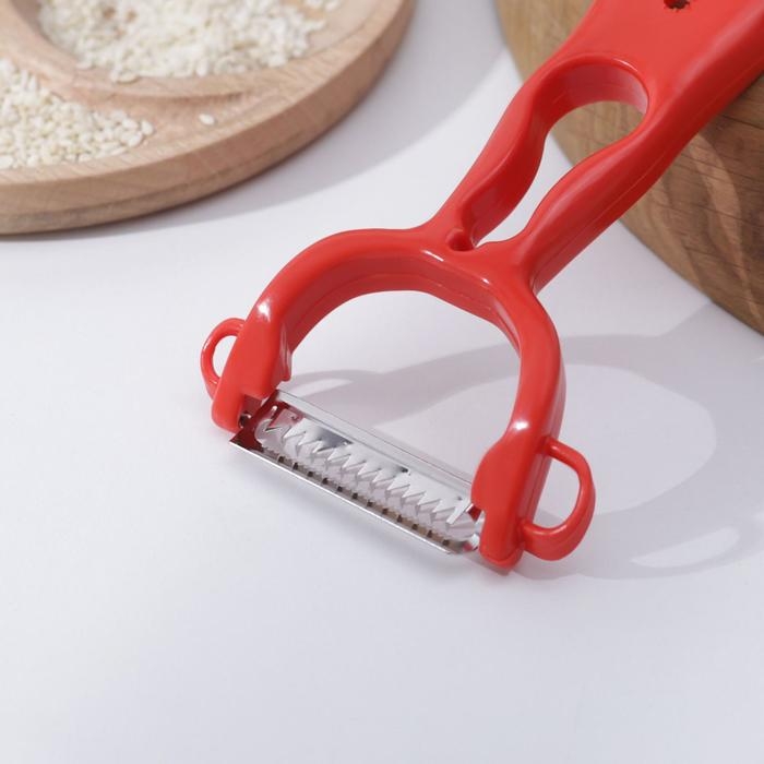 Овощечистка двухсторонняя «Скраб», 18 см, цвет красный Овощечистка двухсторонняя «Скраб», 18 см, цвет красный