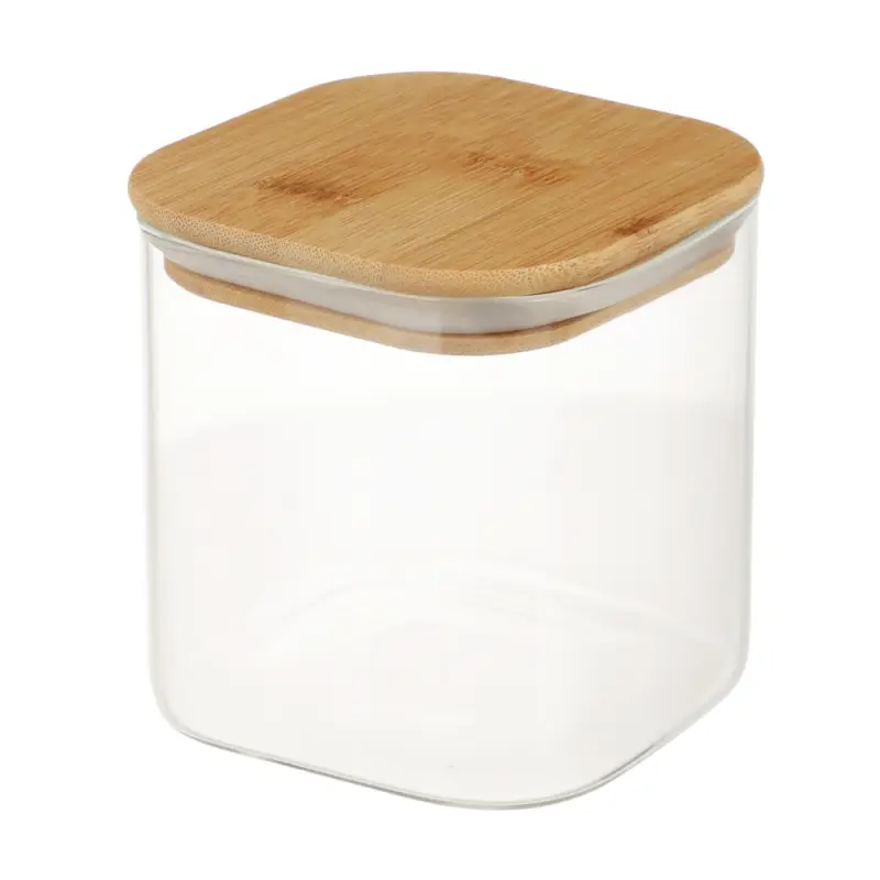 VETTA ЭКО Вуд Банка для хранения 750мл, 10,5х10х10см, стекло, бамбук