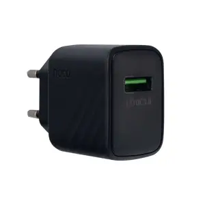 Переходник сетевого зярядного устройства CS21A HOCO на USB QC3.0 18W черный