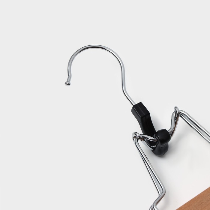 Вешалка для брюк и юбок Доляна, 25×16,5 см, зажим, цвет светлое дерево Вешалка для брюк и юбок Доляна, 25×16,5 см, зажим, цвет светлое дерево