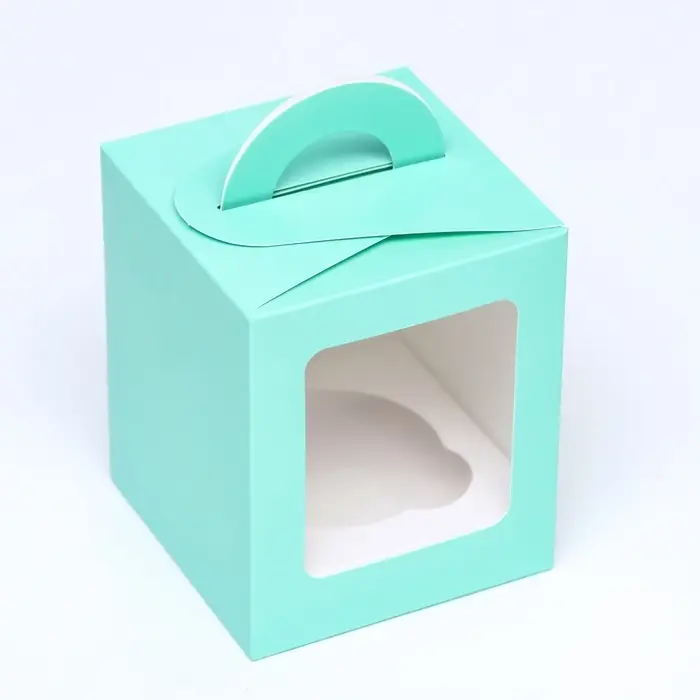 Коробка для 1 капкейка, зеледляя, 9.2×9.2×11.1 см Коробка для 1 капкейка, зеледляя, 9.2×9.2×11.1 см