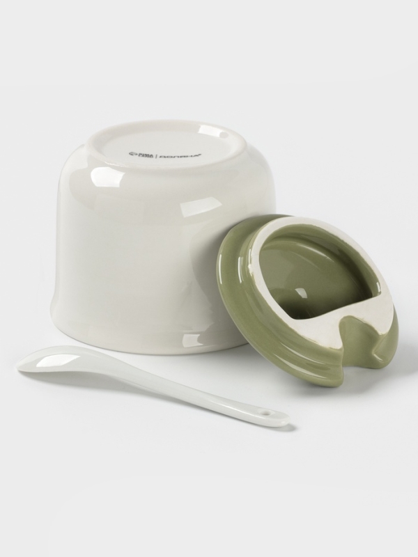 Сахарница с ложкой Доляна "Зайка" цвет белый  10х9 см 300 мл