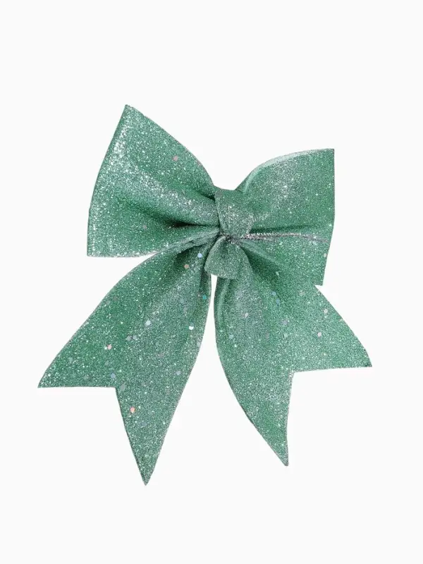 Ёлочная игрушка &laquo;Зимнее волшебство. Бант блеск&raquo; пластик, 20&times;18 см, светло-зелёный