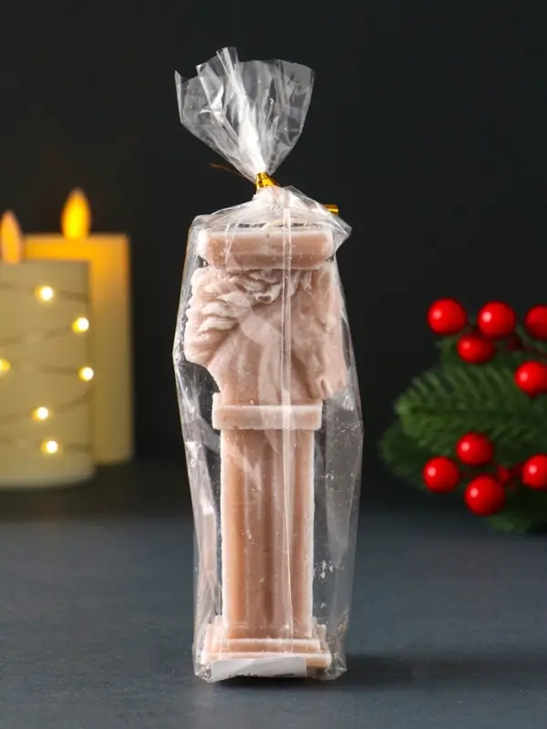 Свеча новогодняя Свеча новогодняя "Пегас" 45х120 мм, бежевый