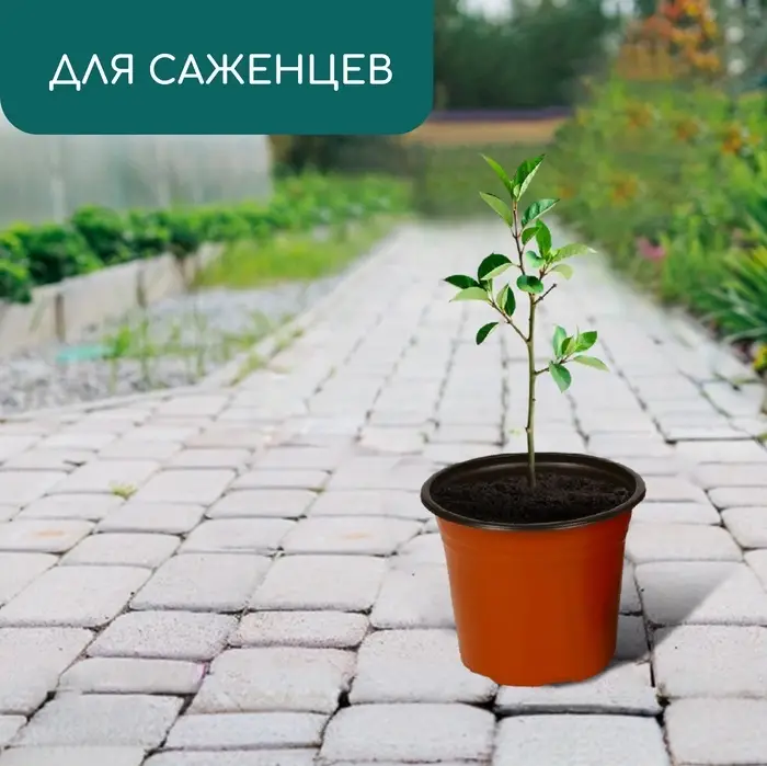 Горшок для рассады, 1.7 л, d=16 см, h=13.5 см, мягкий пластик, терракот, Greengo Горшок для рассады, 1.7 л, d=16 см, h=13.5 см, мягкий пластик, терракот, Greengo