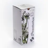 Ваза для цветов &laquo;Бабочки&raquo; стеклянная, прозрачная, 26 см 1.7 л.