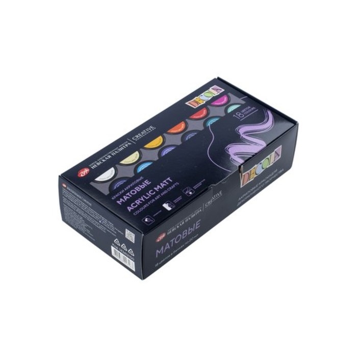 Краска акриловая, набор 18 цветов х 20 мл, ЗХК Decola Matt, матовый, 143412150 Краска акриловая, набор 18 цветов х 20 мл, ЗХК Decola Matt, матовый, 143412150