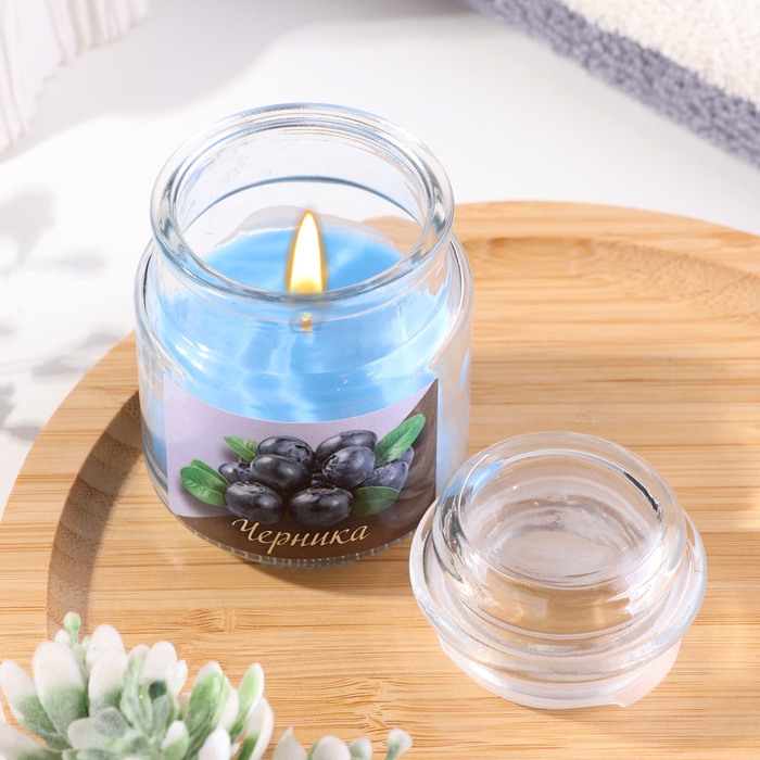 Свеча в банке ароматическая  Свеча в банке ароматическая "Лесная черника" 6х8,5см