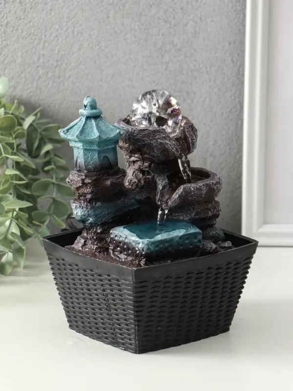 Фонтан настольный с подсветкой &laquo;Китайский дом на скале&raquo;, 18.5&times;13&times;13 см