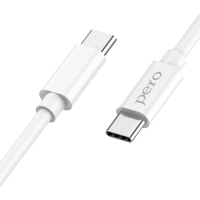Кабель USB PERO DC-08 PD Type-C to Type-C, 1m, White