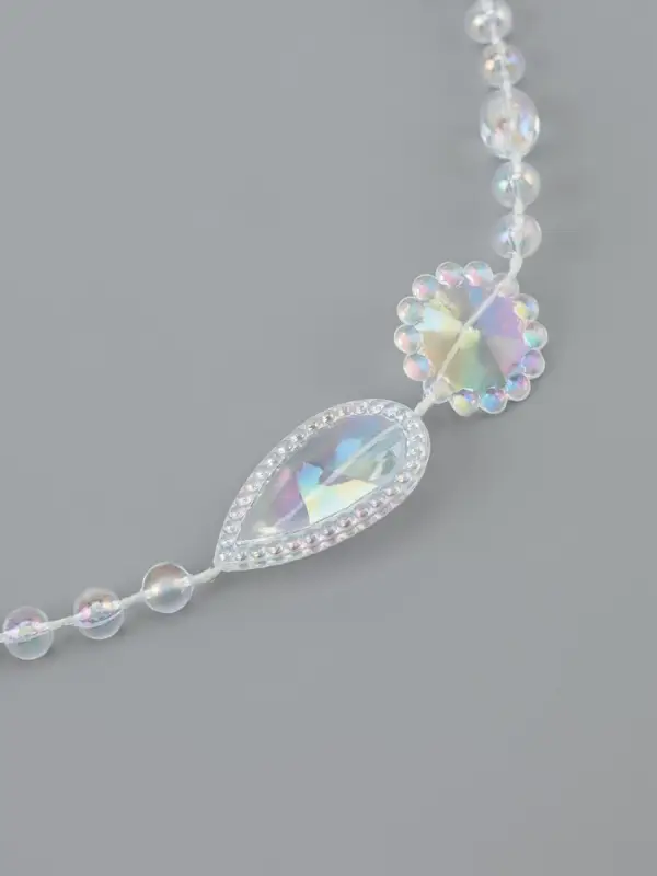 Бусы на нитях, с голографией, 15 мм, 9&plusmn;1 м, прозрачные