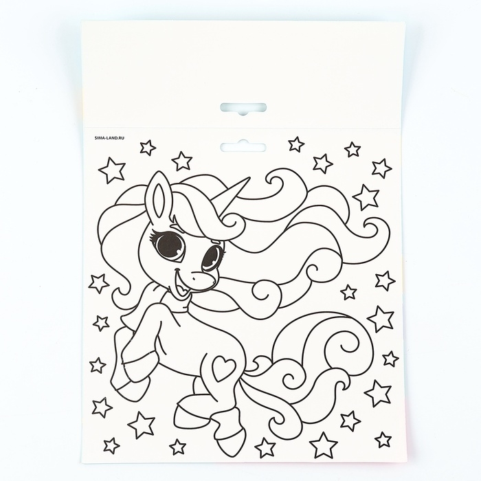 Аппликация стикерами форменная на магните «Сказочный Единорожка», набор для творчества, стикерная мозаика Аппликация стикерами форменная на магните «Сказочный Единорожка», набор для творчества, стикерная мозаика