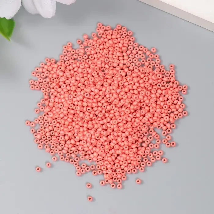 Бисер стекло 12/0  Бисер стекло 12/0 "Лососевый" 15 гр