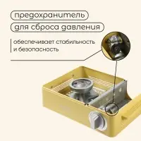 Плита газовая портативная maclay, для кемпинга, 20&times;32.5&times;10.5 см, бежевая