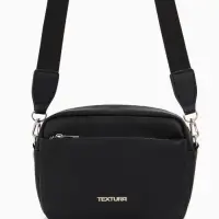 Сумка женская кросс-боди TEXTURA на молнии, 16&times;7&times;17 см, чёрная