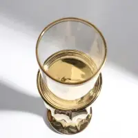 Подсвечник на 1 свечу &laquo;Версаль&raquo;, керамика, стекло, d=7.5 см, золото, 10.5&times;10.5&times;44.5 см