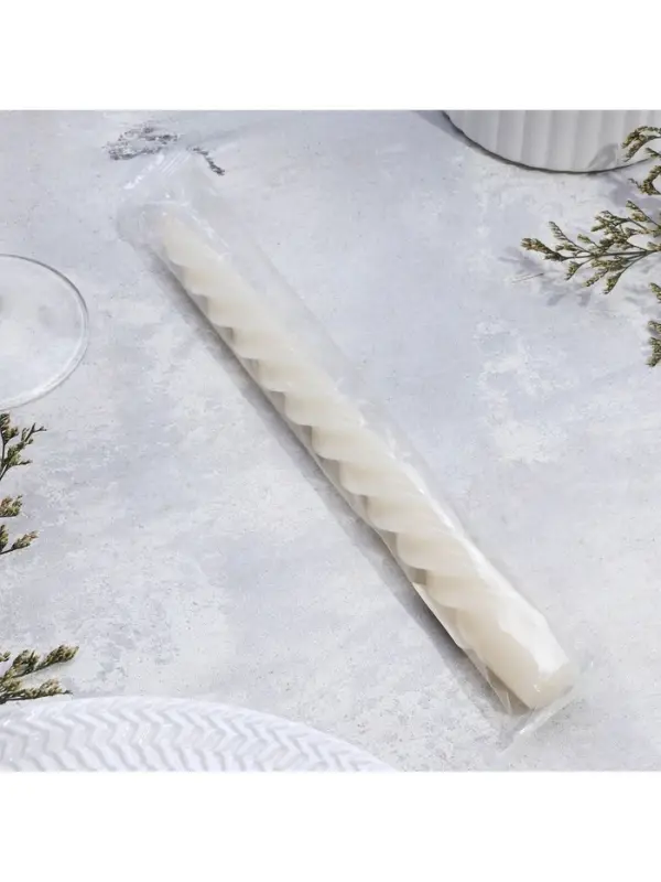 Свеча витая, 2.3&times;24.5 см, 5 ч, 50 г, слоновая кость