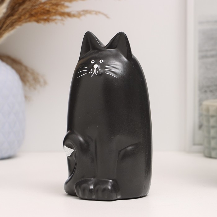 Копилка Копилка "Кот мурзик" черный, 15 см