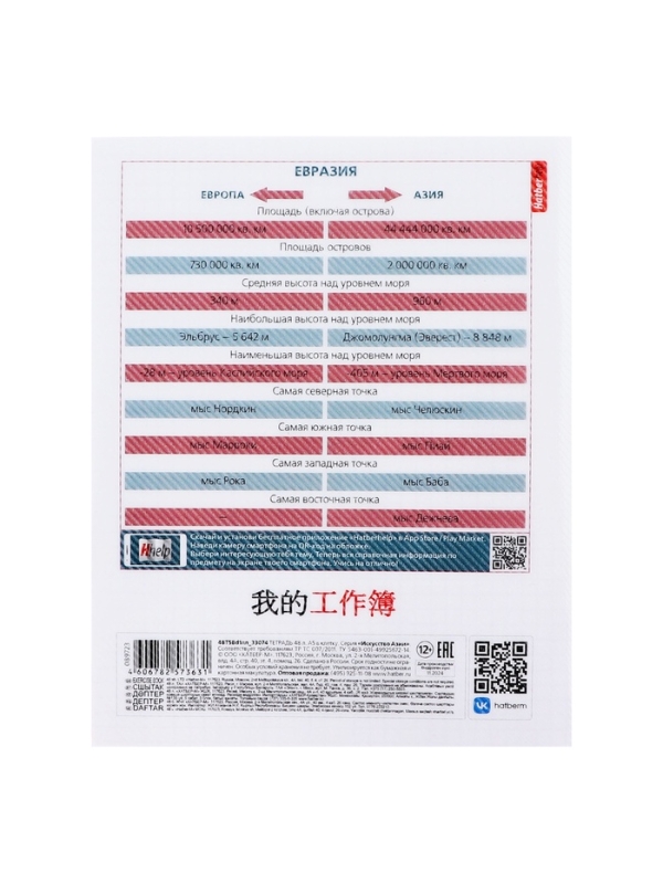 Тетрадь 48 листов в клетку «Искусство Азии» ГЕОГРАФИЯ, пластиковая обложка с печатью, тиснение фольгой, с интерактивным справочником, блок оф... Тетрадь 48 листов в клетку «Искусство Азии» ГЕОГРАФИЯ, пластиковая обложка с печатью, тиснение фольгой, с интерактивным справочником, блок оф...