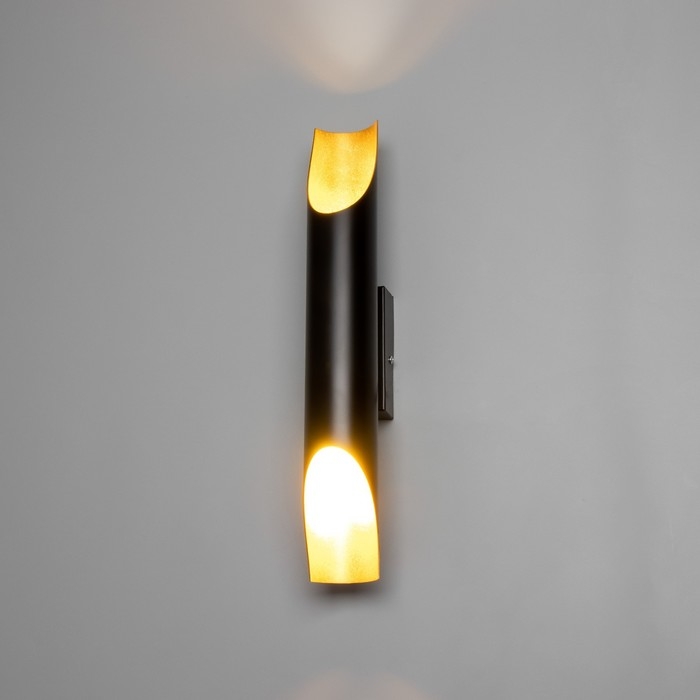 Бра "Тубус" 2хGU10 35Вт черный золото 6х6х47см