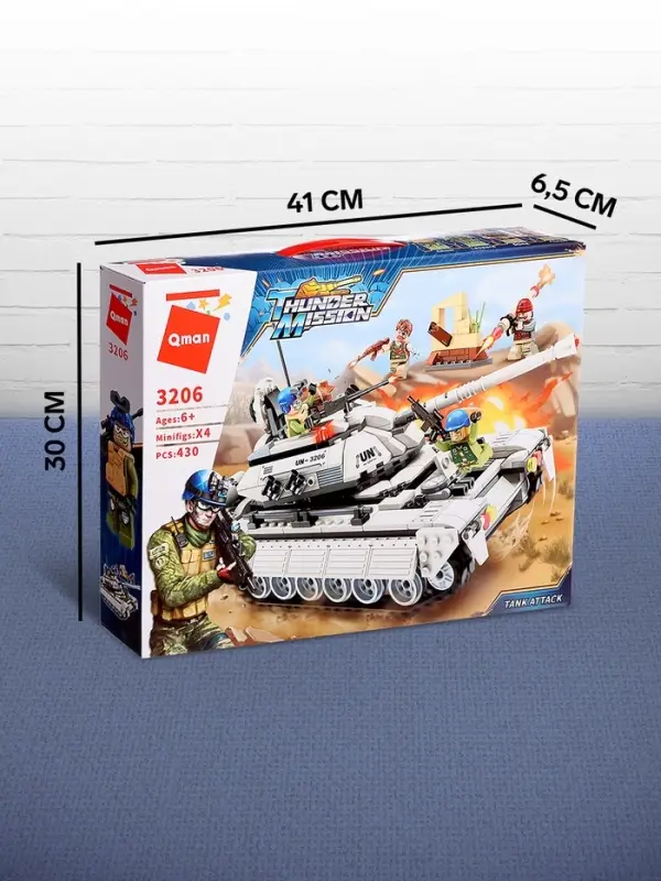 Конструктор Миротворцы Qman &laquo;Боевой танк&raquo;, 4 минифигуры, 430 деталей