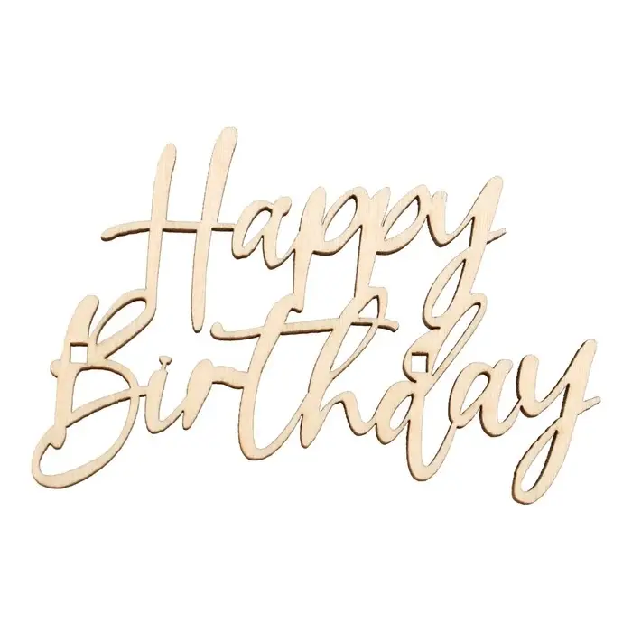 Топпер для торта Happy Birthday, деревянный, 92х60
