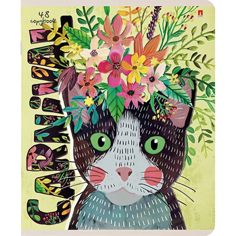 Тетрадь общая А5 ,48л, клетка,скрепка, КАРНАВАЛ NEW, 5 шт в уп,7-48-437/5