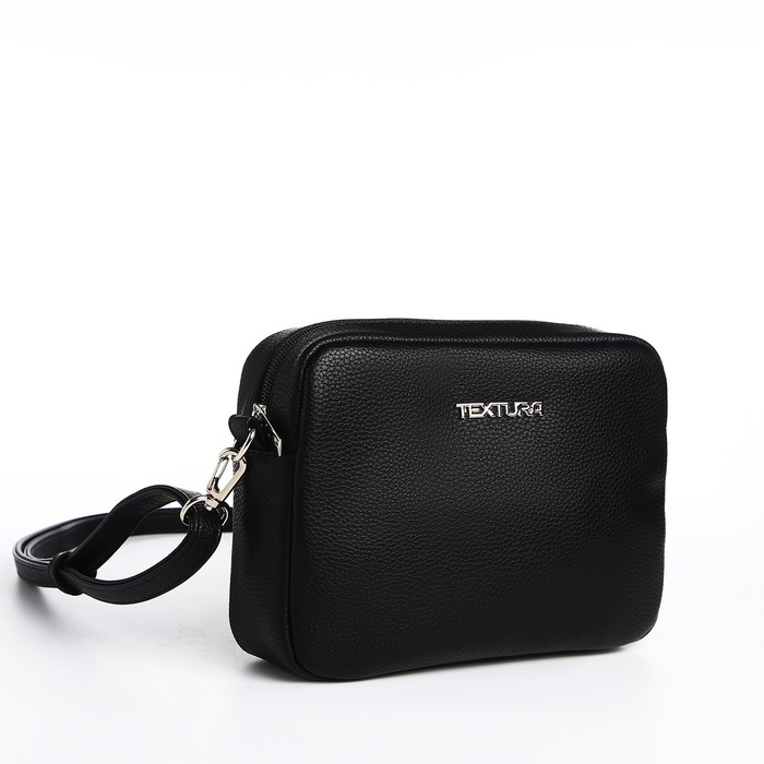 Сумка женская через плечо TEXTURA, маленький размер, цвет чёрный Сумка женская через плечо TEXTURA, маленький размер, цвет чёрный