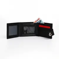 Портмоне мужское, на магните, отдел для купюр, для карт, для монет, чёрное