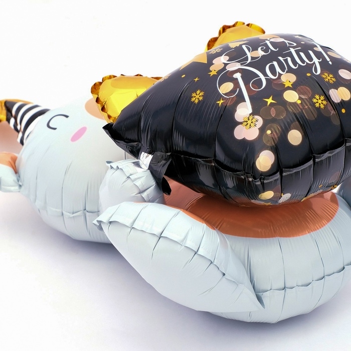 Шар фольгированный 36 Шар фольгированный 36" "Белый мишка с подарком"