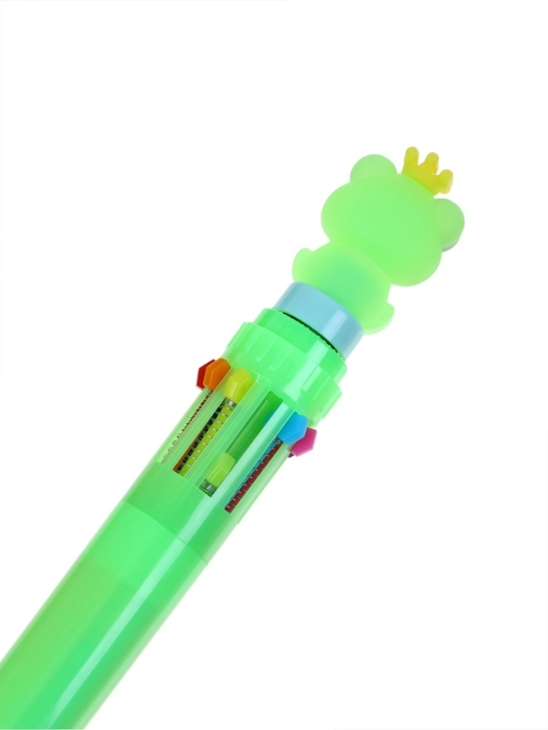 Ручка шариковая автоматическая 10-ти цветная, МИКС Лягушка-спиннер Ручка шариковая автоматическая 10-ти цветная, МИКС Лягушка-спиннер