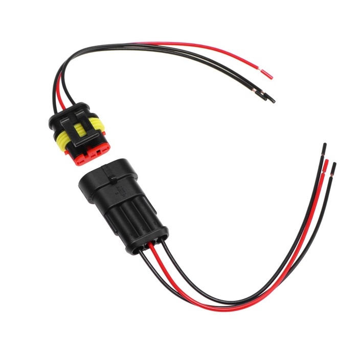 Разъем автомобильный, герметичный штекер-гнездо DJ7031-1.5-11/21, 3 контакта, набор 2 шт Разъем автомобильный, герметичный штекер-гнездо DJ7031-1.5-11/21, 3 контакта, набор 2 шт