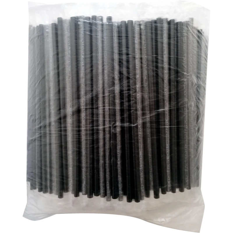 Трубочки для коктейля  210мм d7мм черн прямые в инд уп, 500шт/уп(112297)